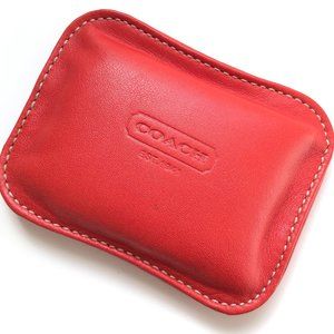 Coach Paperweight in Red Leather, White Stitching